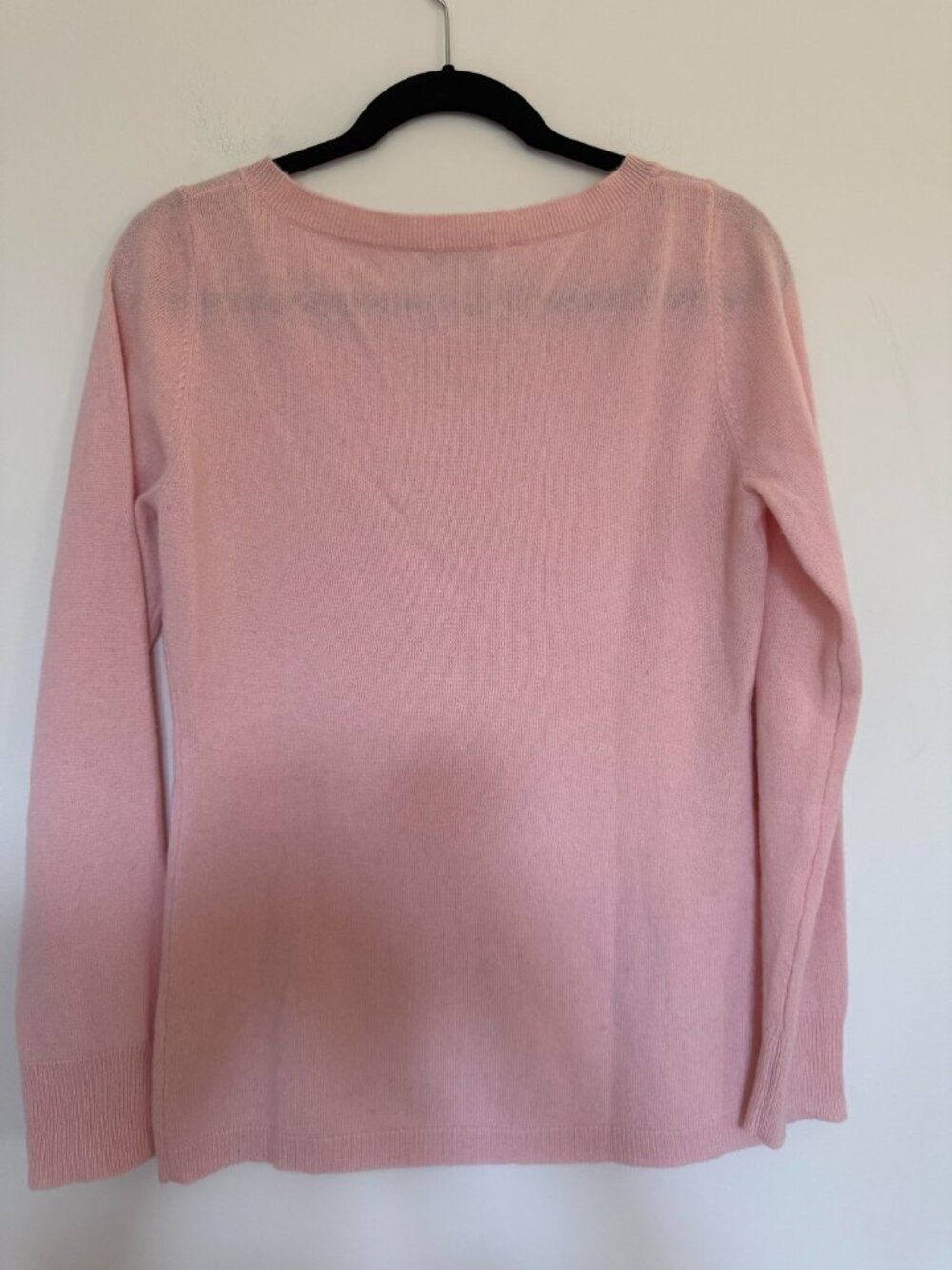 Garnet Hill 100% Cashmere Crew Neck Sweater Quiet Luxury Minimalist Pink - S - Picture 5 of 5